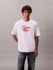 Calvin Klein Cursive Graphic Erkek Beyaz T-Shirt Calvin Klein Cursive Graphic Erkek Beyaz T-Shirt
