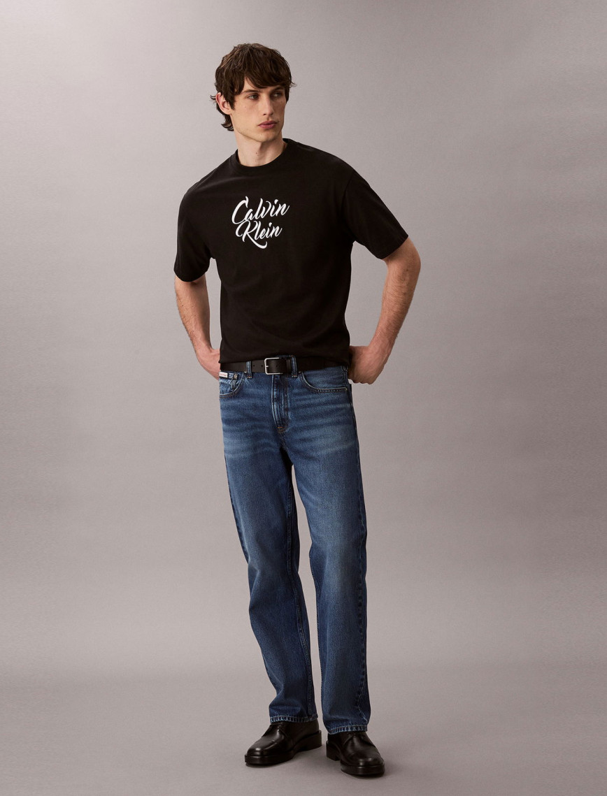 Calvin Klein Cursive Graphic Erkek Siyah T-Shirt Calvin Klein Cursive Graphic Erkek Siyah T-Shirt