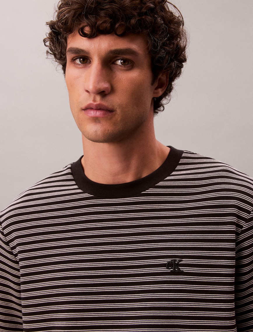 Calvin Klein Striped Ottoman Erkek Siyah T-Shirt Calvin Klein Striped Ottoman Erkek Siyah T-Shirt