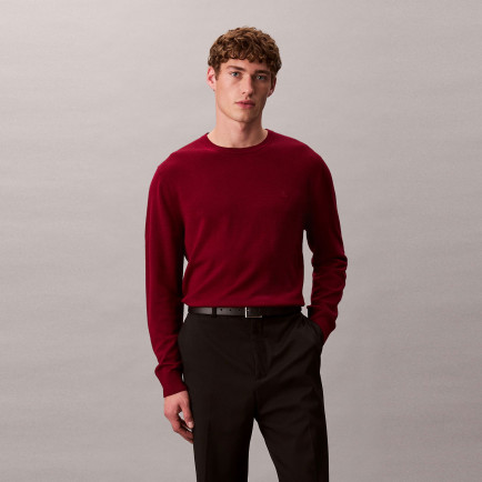 Calvin Klein Merino Crew Erkek Kırmızı Triko Calvin Klein Merino Crew Erkek Kırmızı Triko