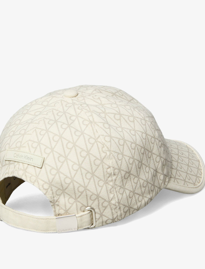Calvin Klein Emblem Print Leather Patch  Kadın Haki Şapka