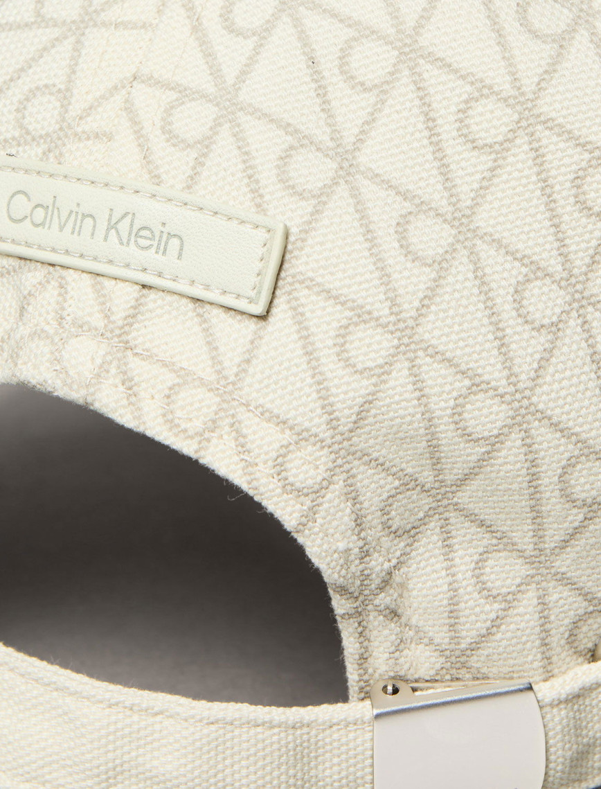 Calvin Klein Emblem Print Leather Patch  Kadın Haki Şapka