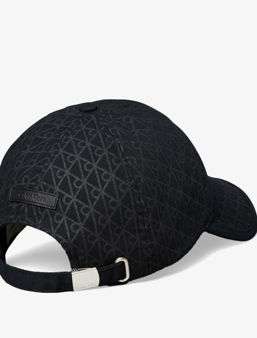 Calvin Klein Emblem Print Leather Patch  Kadın Siyah Şapka