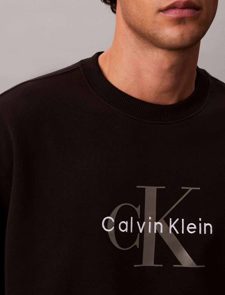Calvin Klein Terry Monologo Erkek Siyah Sweatshirt Calvin Klein Terry Monologo Erkek Siyah Sweatshirt