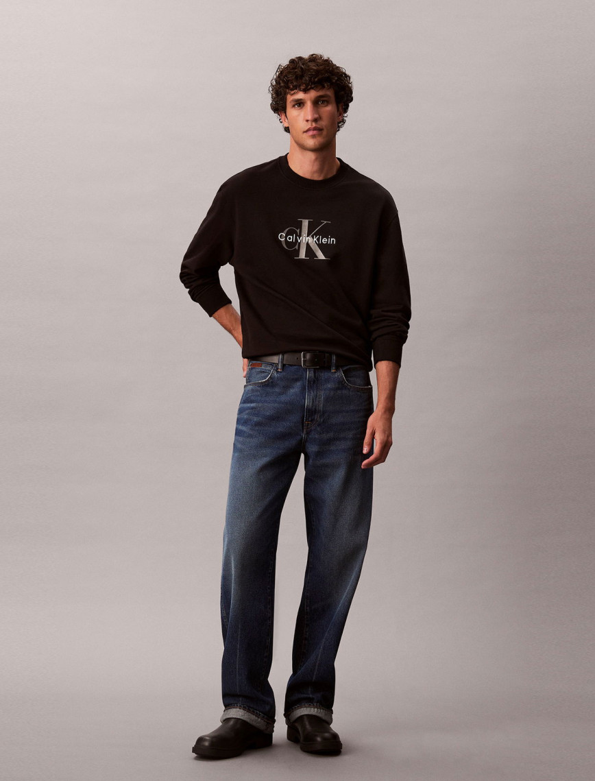 Calvin Klein Terry Monologo Erkek Siyah Sweatshirt Calvin Klein Terry Monologo Erkek Siyah Sweatshirt