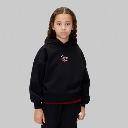 Calvin Klein Script Logo Graphic Terry Çocuk Siyah Sweatshirt Calvin Klein Script Logo Graphic Terry Çocuk Siyah Sweatshirt
