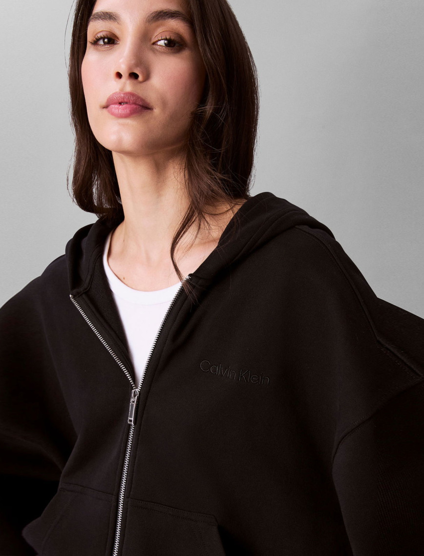 Calvin Klein Logo Emb French Terry Kadın Siyah Sweatshirt Calvin Klein Logo Emb French Terry Kadın Siyah Sweatshirt