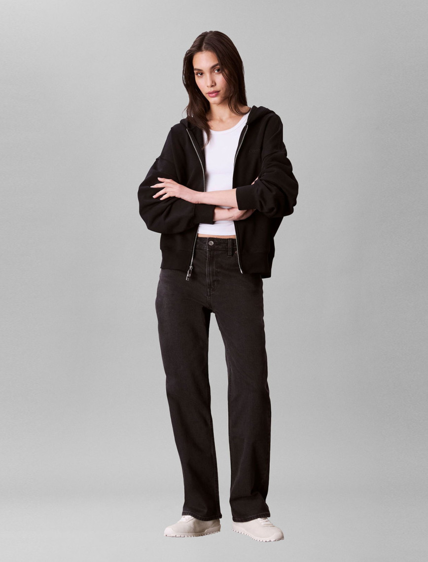 Calvin Klein Logo Emb French Terry Kadın Siyah Sweatshirt Calvin Klein Logo Emb French Terry Kadın Siyah Sweatshirt