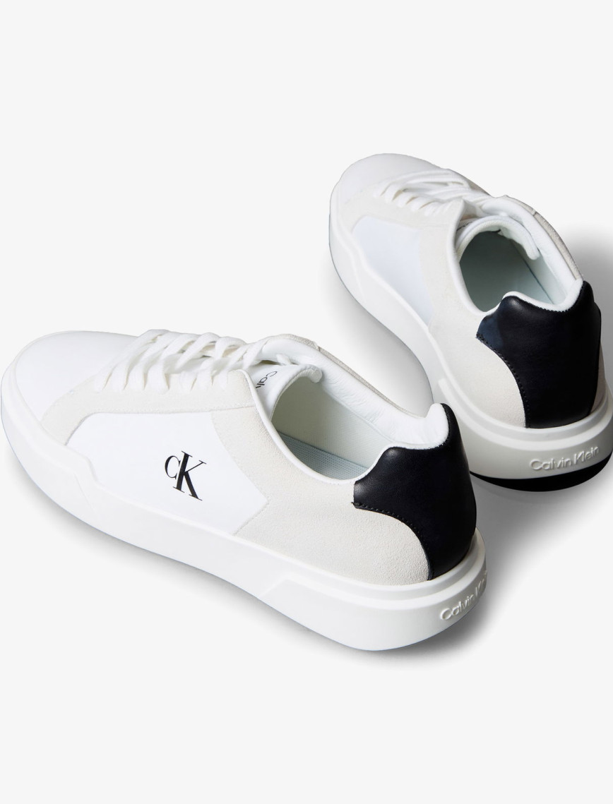 Calvin Klein Chunky Cupsole Lace Up Mix Erkek Beyaz Sneaker Calvin Klein Chunky Cupsole Lace Up Mix Erkek Beyaz Sneaker