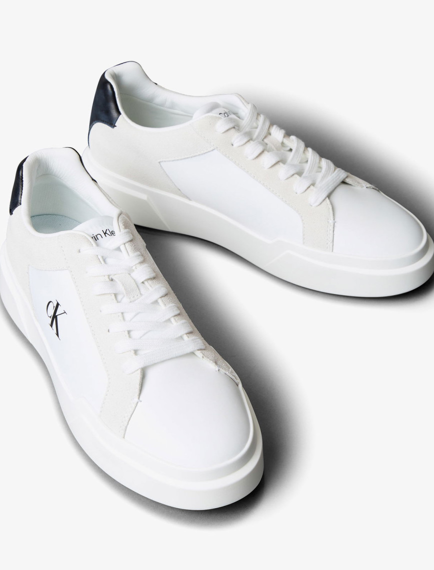 Calvin Klein Chunky Cupsole Lace Up Mix Erkek Beyaz Sneaker Calvin Klein Chunky Cupsole Lace Up Mix Erkek Beyaz Sneaker