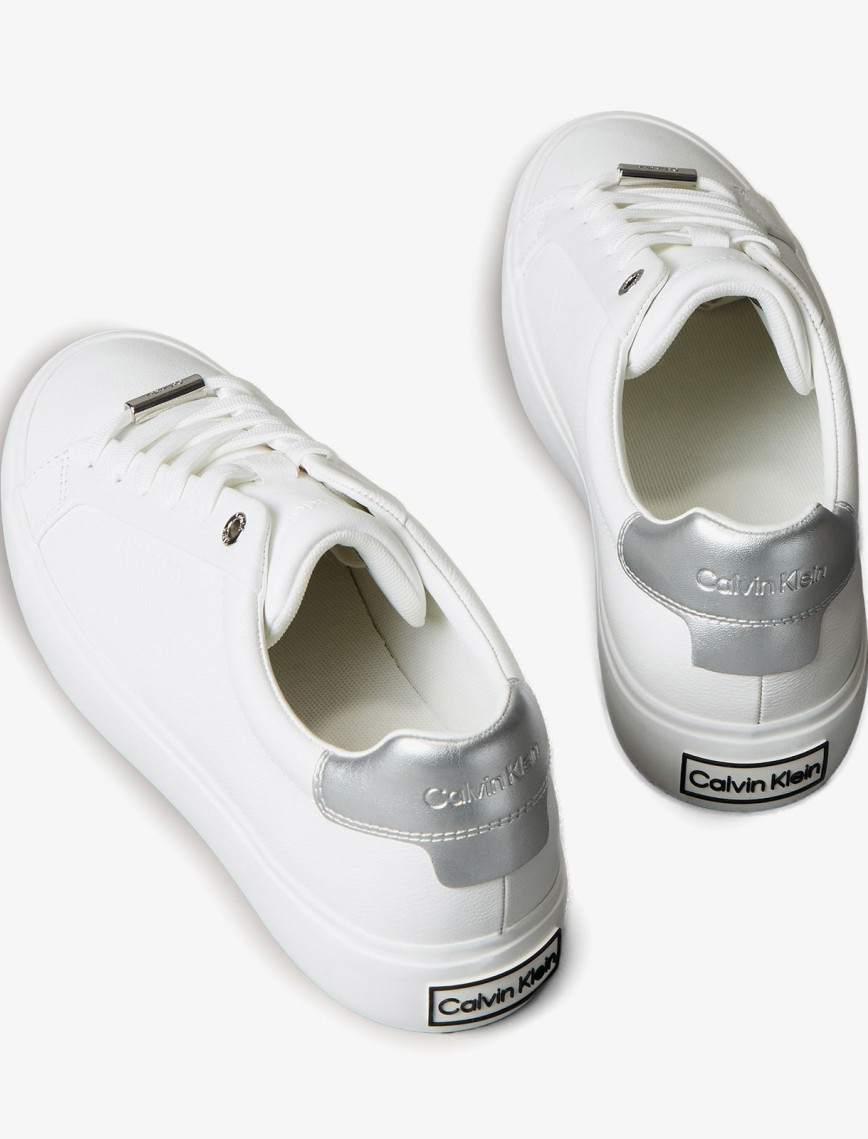 Calvin Klein Lace Up Sneaker Silver Kadın Beyaz Sneaker Calvin Klein Lace Up Sneaker Silver Kadın Beyaz Sneaker