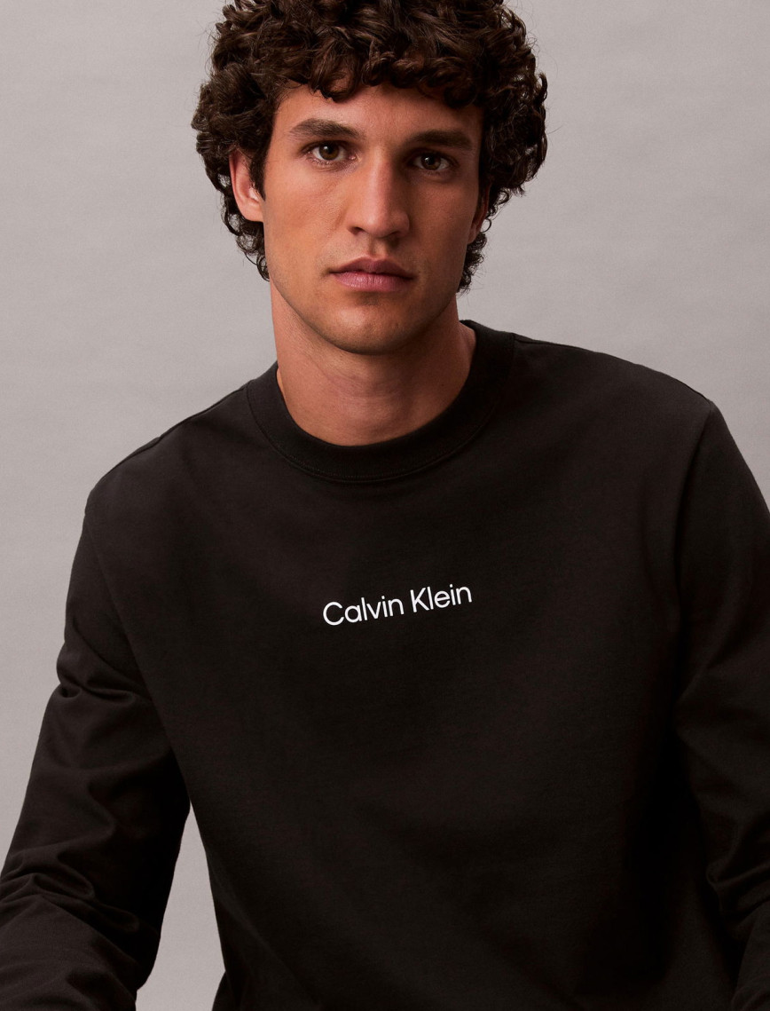 Calvin Klein Standard Logo Crew Erkek Siyah T-Shirt Calvin Klein Standard Logo Crew Erkek Siyah T-Shirt