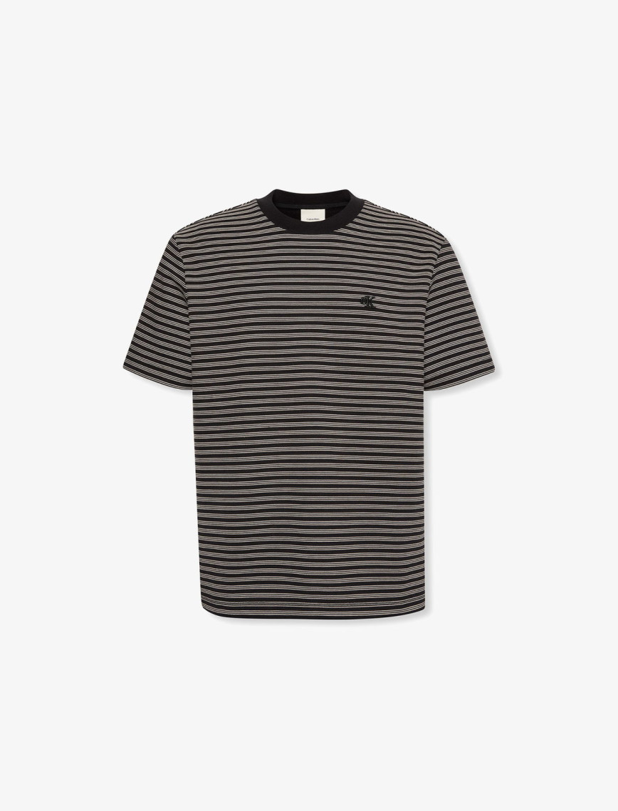 Calvin Klein Striped Ottoman Erkek Siyah T-Shirt Calvin Klein Striped Ottoman Erkek Siyah T-Shirt