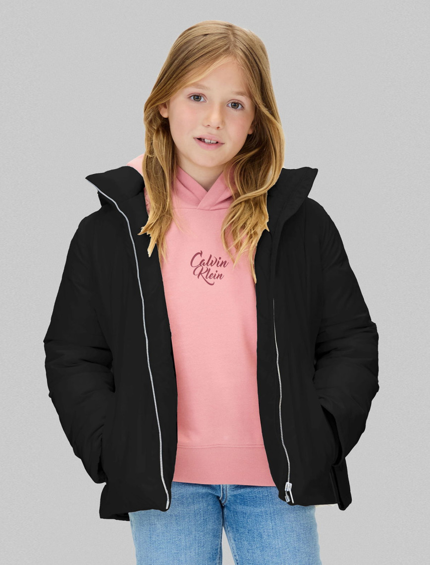 Calvin Klein Classic Belted  Çocuk Siyah Mont